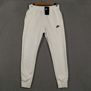 Nike Sportswear Club Fleece Jogger Men's Small S White Tapered Standard Fit Pant